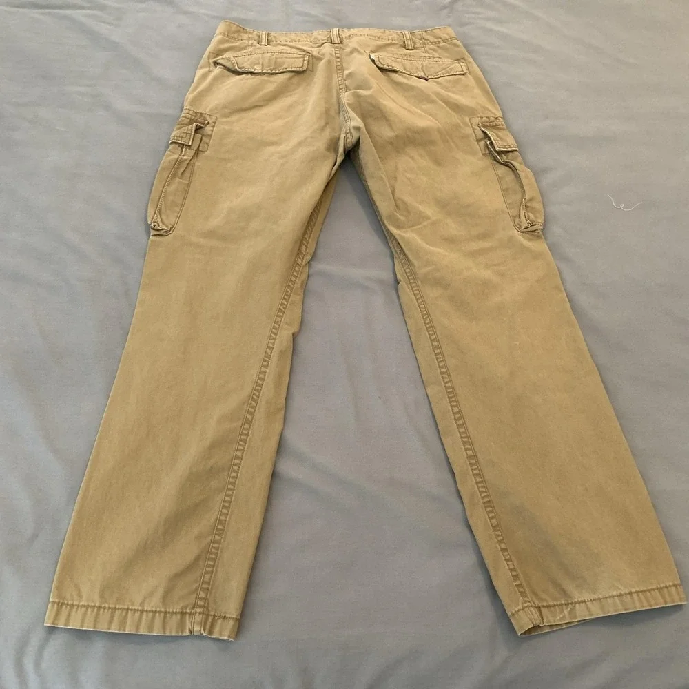 Levi's Cargo Pants Mens 34x30 Beige Cotton Loose Fit Canvas Workwear Utility